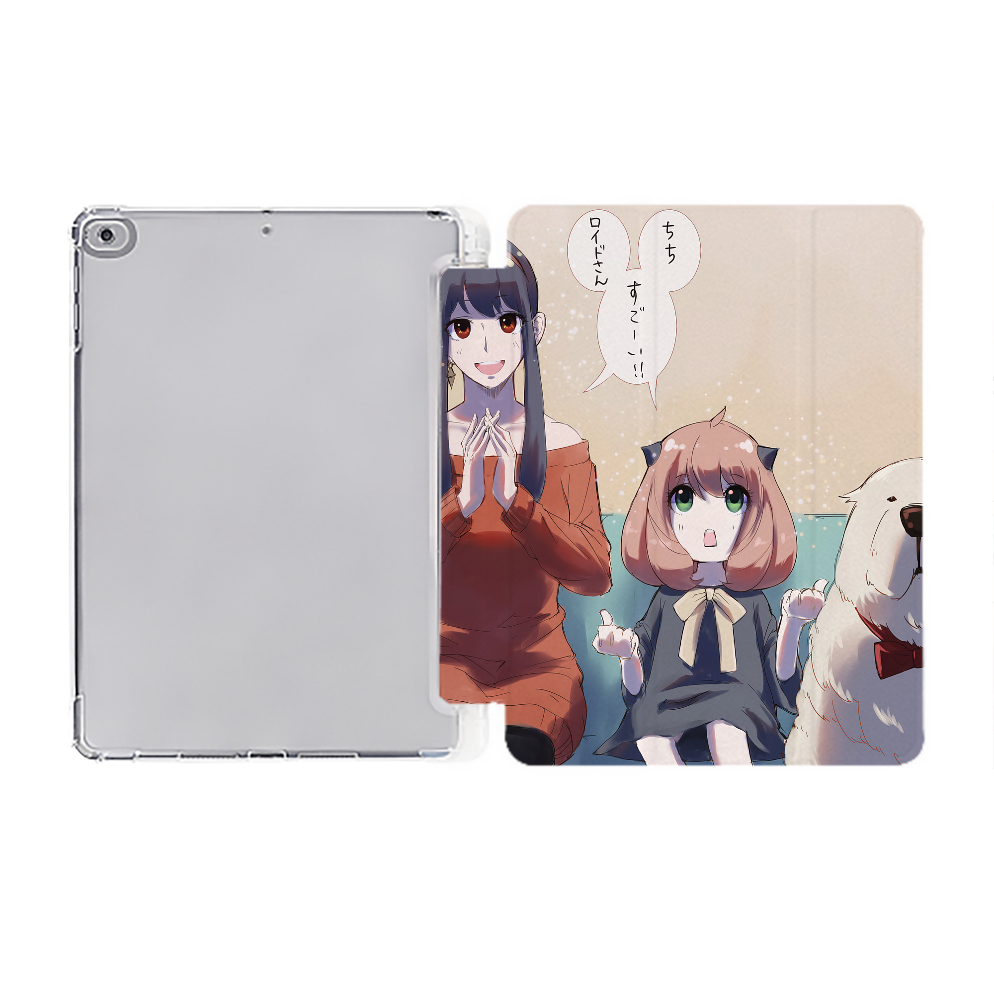 （画像用） SPY×FAMILY间谍家家酒 IPad ケース ペン収納付き 三つ折りスタンド PUレザー×シリコン 対応機種9.5/10.5/10.9インチ
